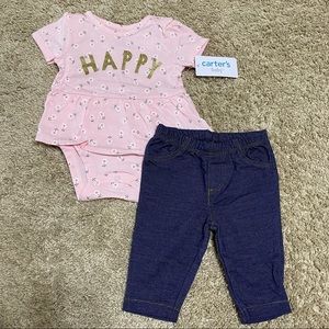Carter's 2-Piece Happy Peplum Bodysuit